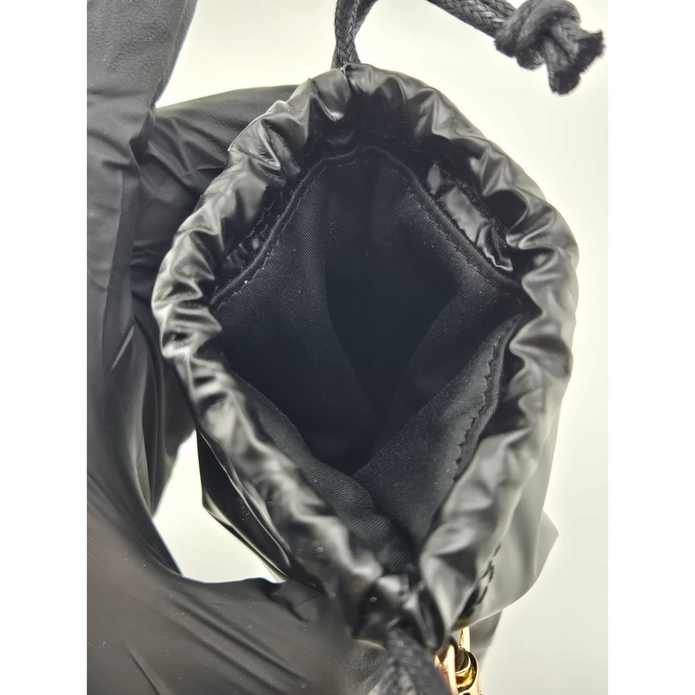 Fendi Black Padded Drawstring Phone Pouch Bag Charm with Gold Hardware - Picture 4 of 6